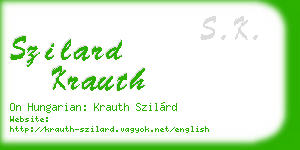 szilard krauth business card